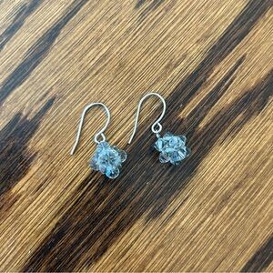 Silver bead drop earrings so sparkly